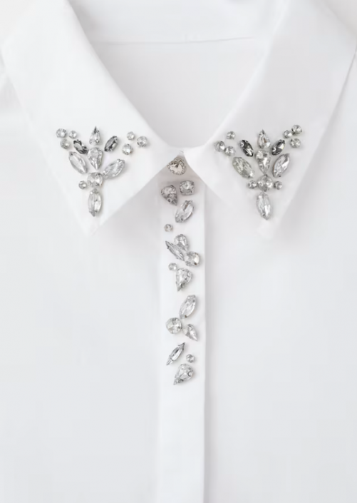 Fein und festlich! Hemd mit besticktem Kragen von Mango. Claudia Bessler Stylist Frankfurt am Main